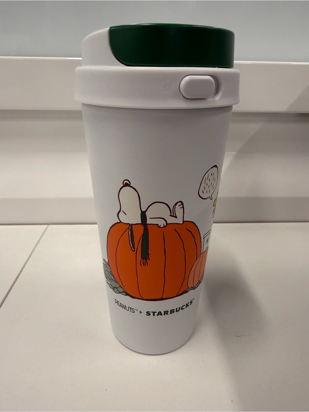 Starbucks The Great Pumpkin™ Tumbler features whimsical Snoopy™ and Woodstock™